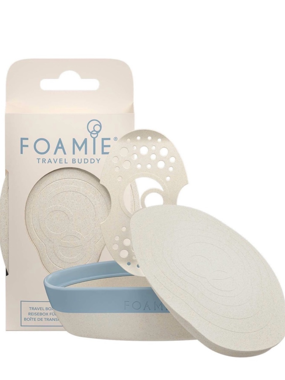 Travel Buddy Soap Box - Cream with Blue Accent
